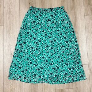 Y2K Vintage Green Navy Polka Dot Midi A-Line‎ Skirt Size 14W 57-82528